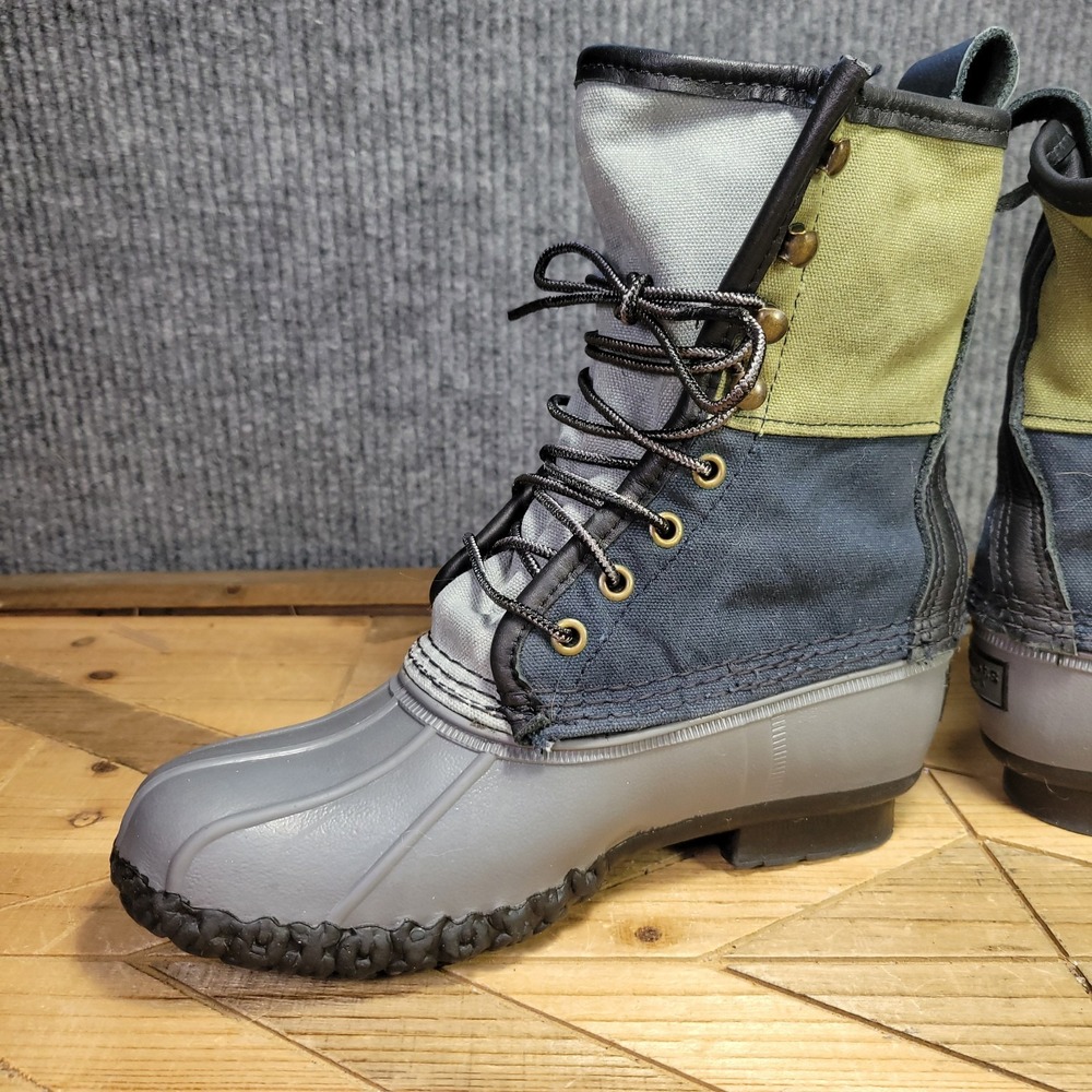 LL Bean Duck Boots Womens Size 6 Shoes Tri Color Canvas Signature Hunting Winter - Picture 5 of 14